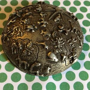 Rebecca Collins sterling silver "Bless Our Earth" brooch and pendant